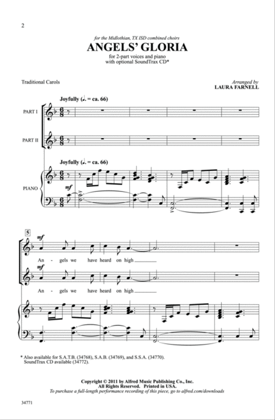 Angels' Gloria Angels' Gloria 2-Part scores gallery preview page 2