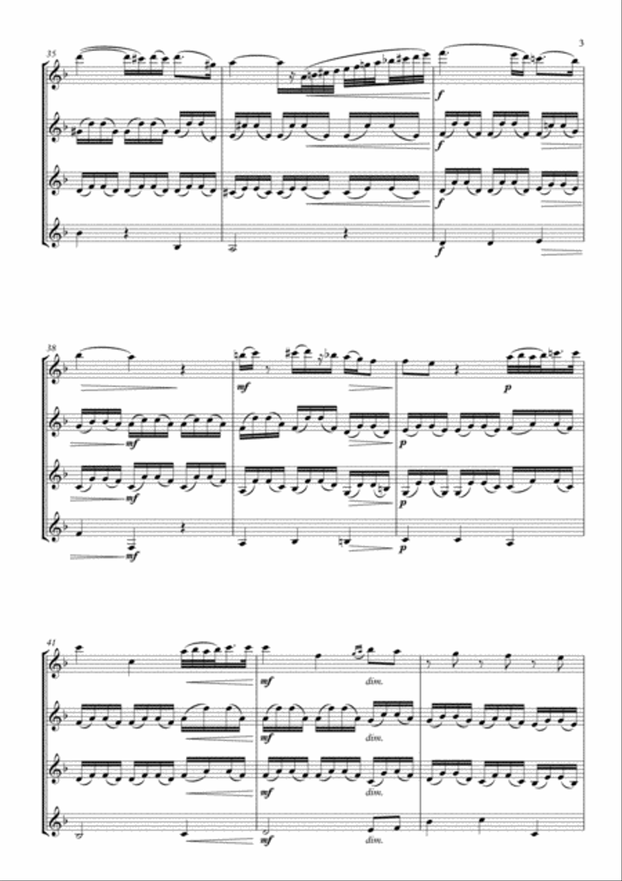 Dance of the Blessed Spirits arranged for Clarinet Quartet Clarinet Quartet scores gallery preview page 5