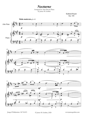 Fauré: Nocturne Op. 104 for Alto Flute & Piano