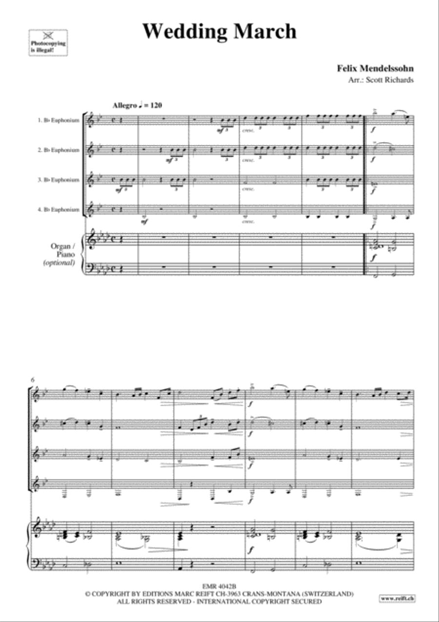 Wedding March Wedding March Euphonium Quartet scores gallery preview page 3