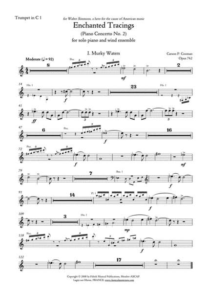 Carson Cooman Enchanted Tracings (Piano Concerto No. 2) (2008) for solo piano and wind ensemble, C t