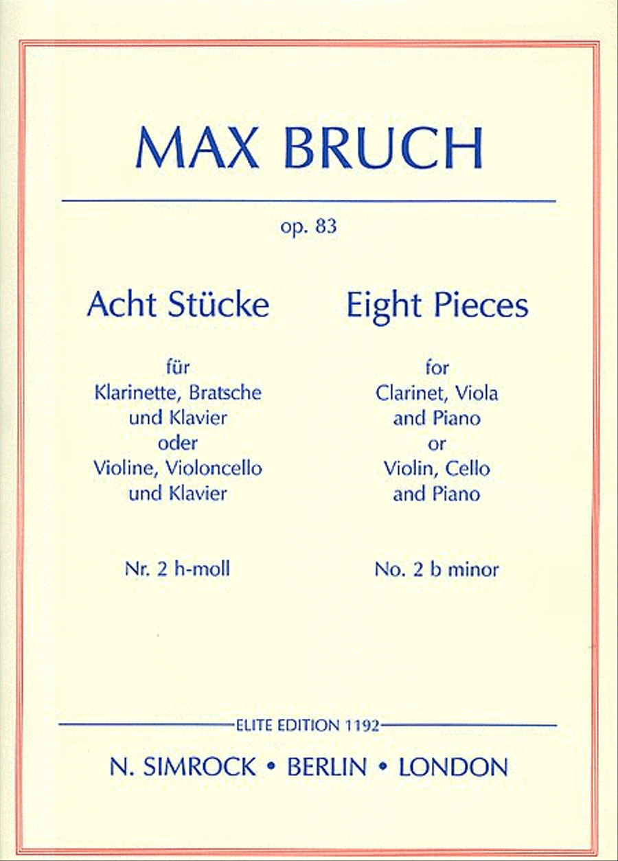 Eight Pieces, Op. 83 Clarinet scores gallery preview page 1