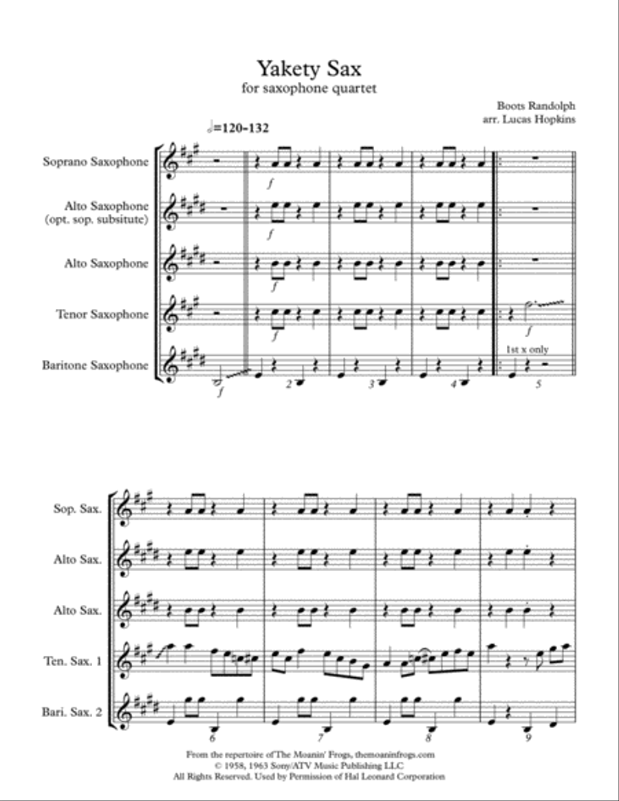 Yakety Sax Woodwind Quartet scores gallery preview page 2