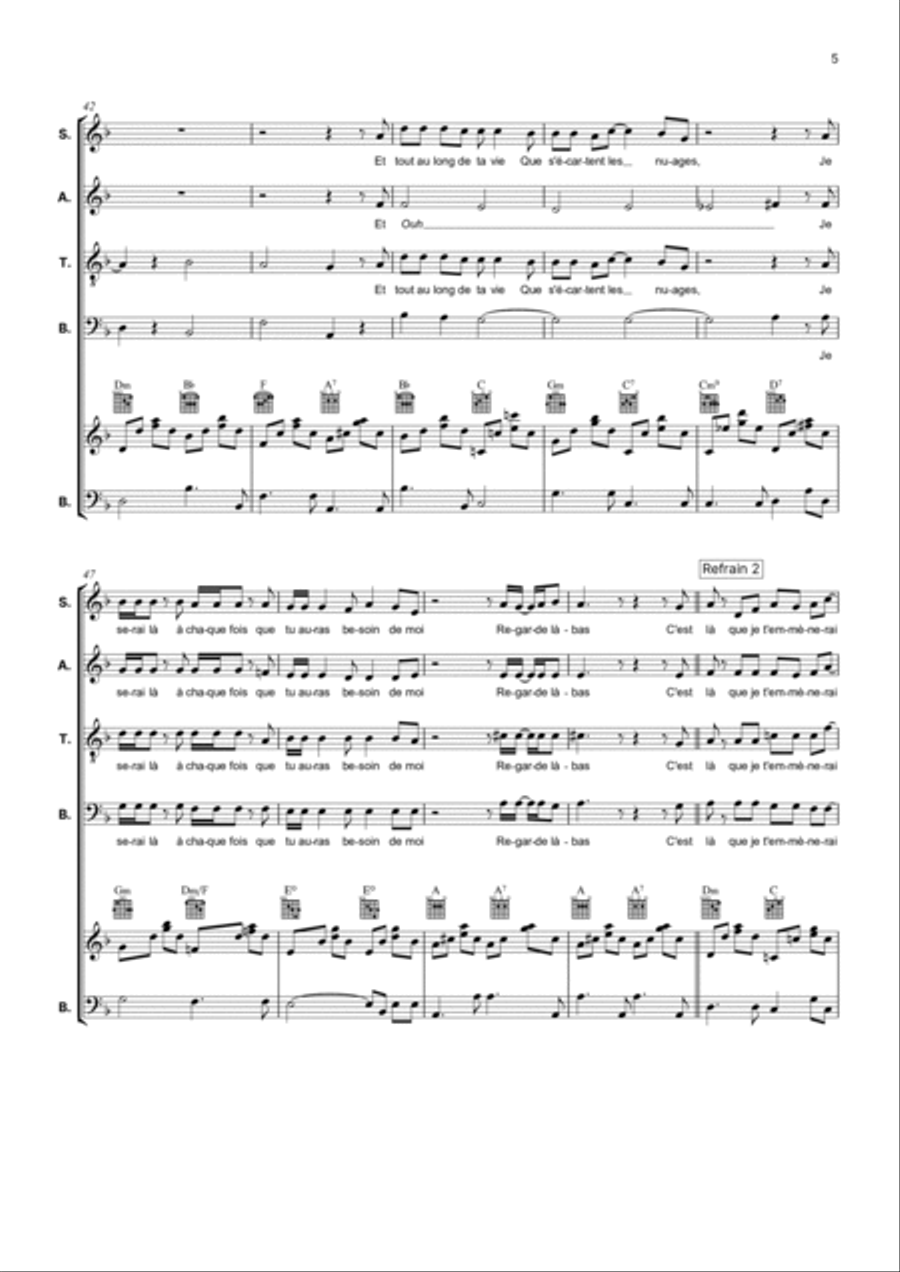 Là où je t'emmenerai 4-Part scores gallery preview page 5