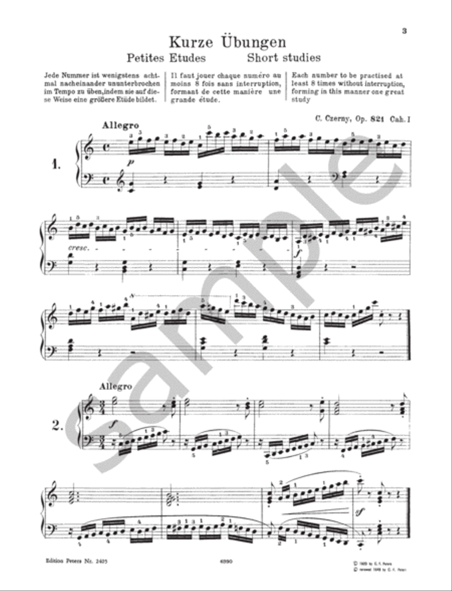 160 Eight-Bar Exercises Op. 821 for Piano