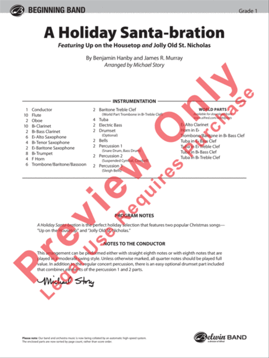 A Holiday Santa-bration Concert Band scores gallery preview page 2