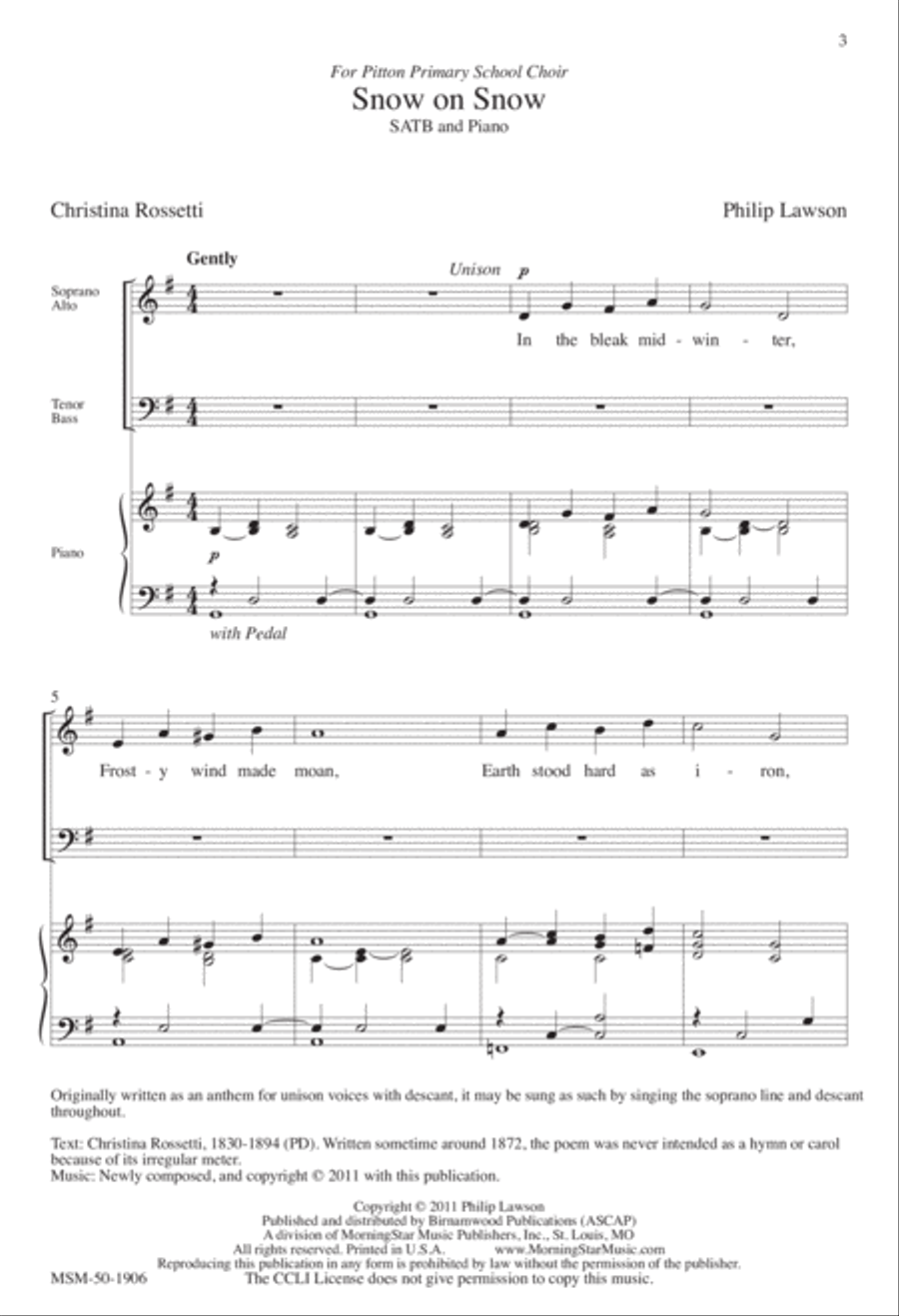 Snow on Snow 4-Part scores gallery preview page 2