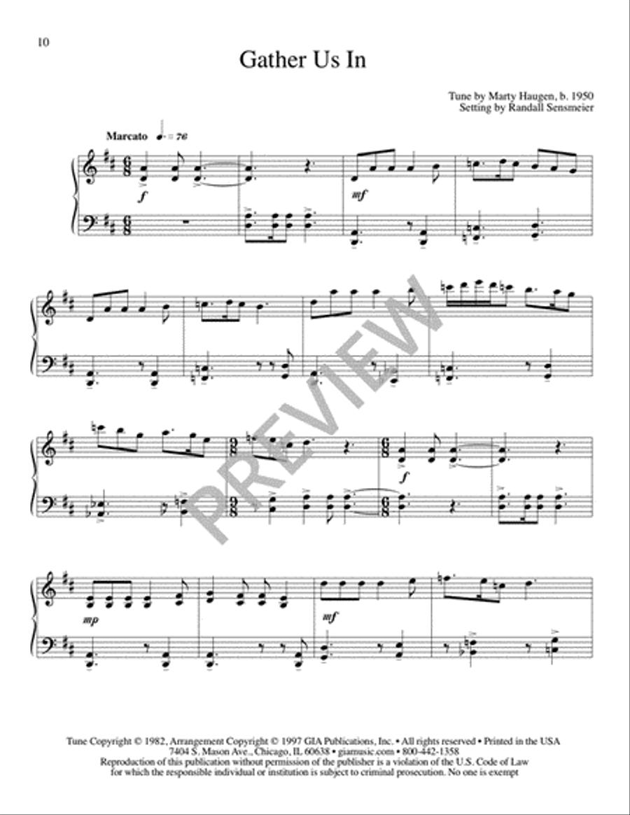 Ten Piano Essays on Tunes of Marty Haugen Piano Solo scores gallery preview page 12