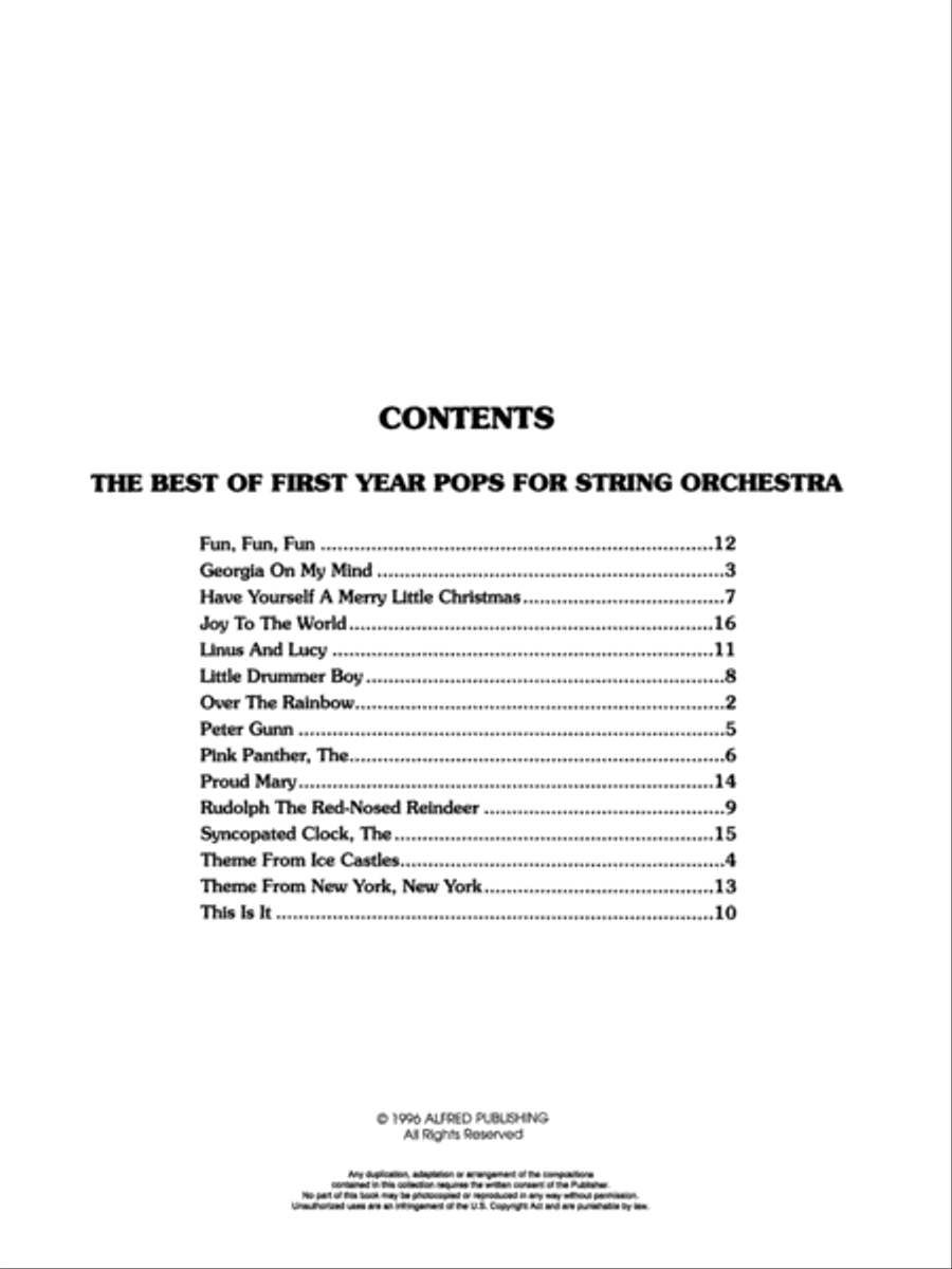 The Best of First Year Pops for String Orchestra, Volume 1