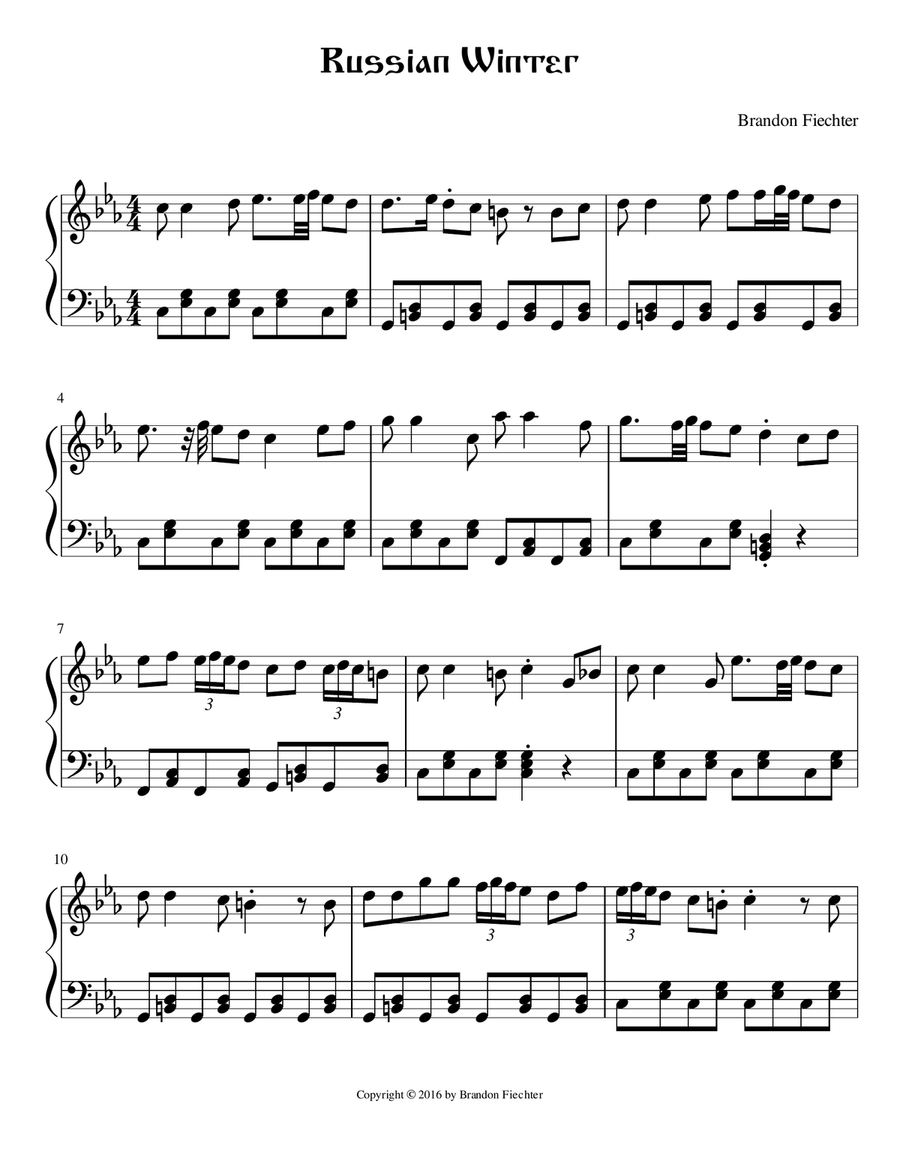 Russian Winter Russian Winter Piano Solo scores gallery preview page 1