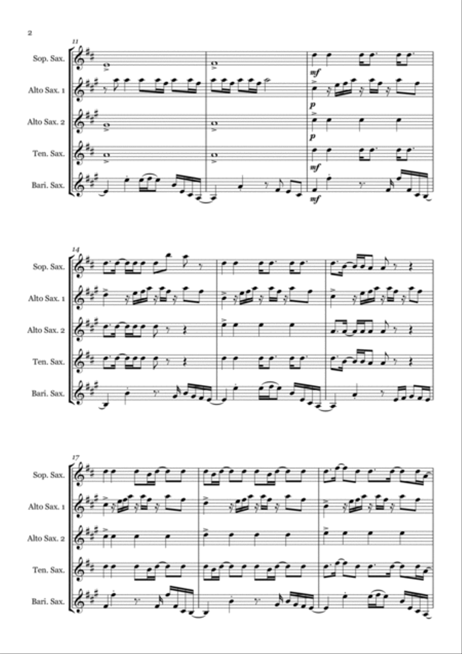 Dynamite Saxophone Quintet scores gallery preview page 2