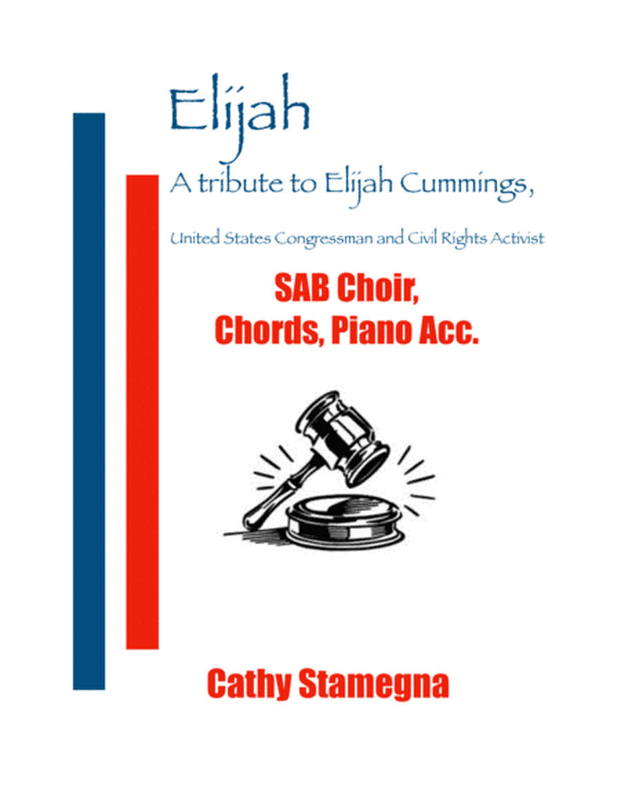 Elijah - A Tribute to Elijah Cummings  (SAB, Chords, Opt. Piano Acc.) image number null