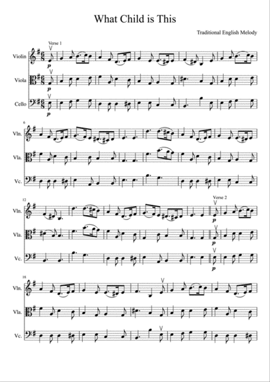 What Child is This String Trio scores gallery preview page 2