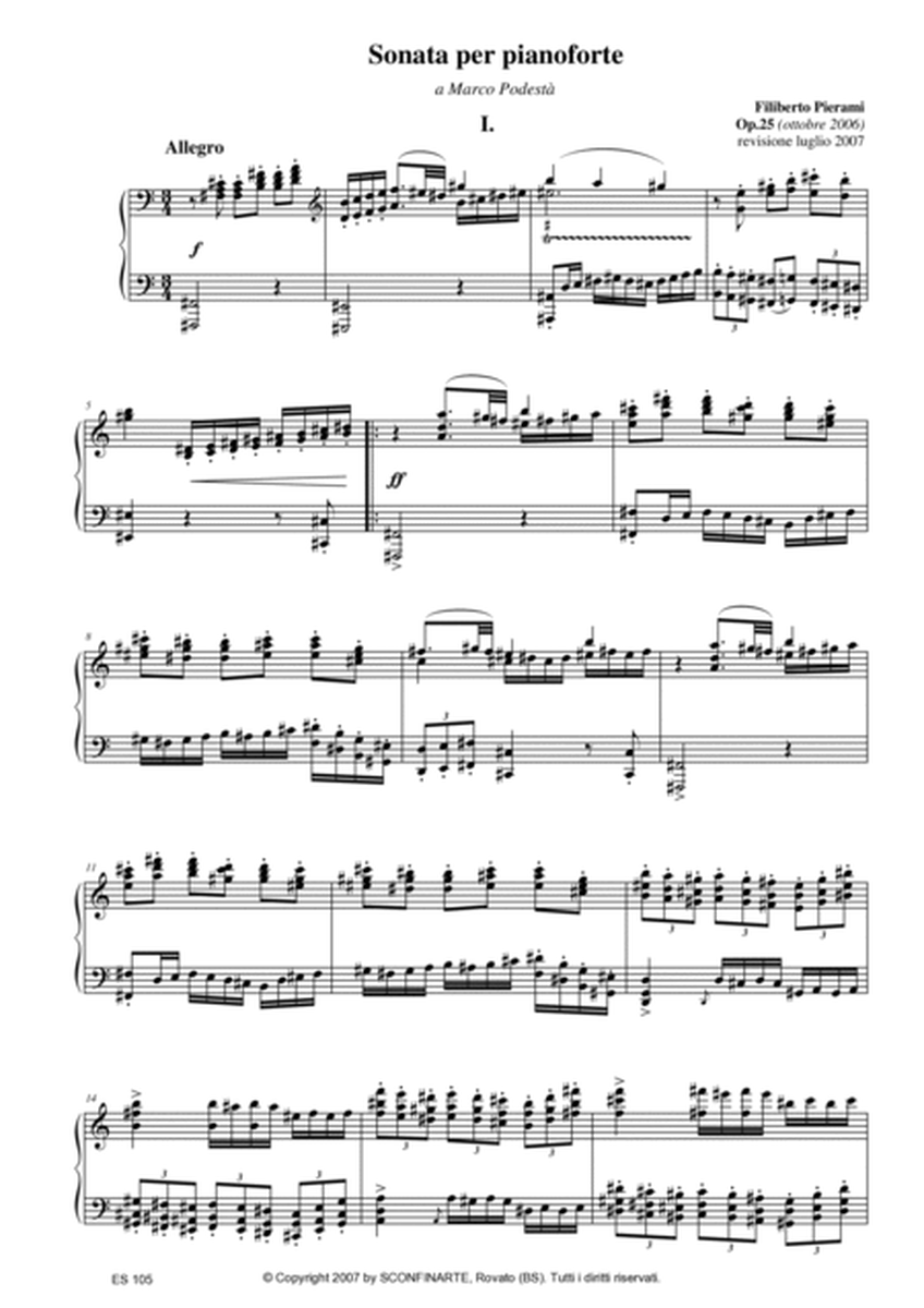 Filiberto PIERAMI: SONATA PER PIANOFORTE (op.25) (ES 105)