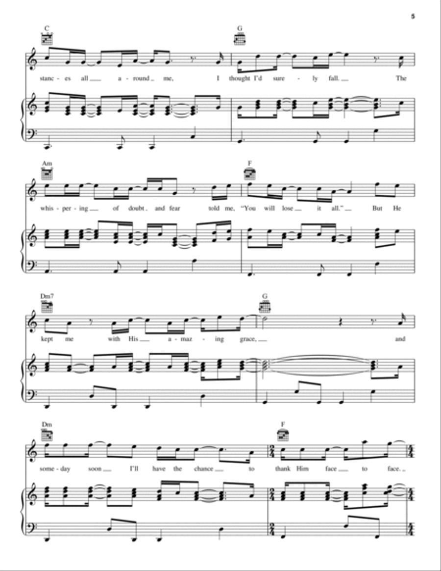 The Reason That I'm Standing Piano, Vocal, Guitar scores gallery preview page 5