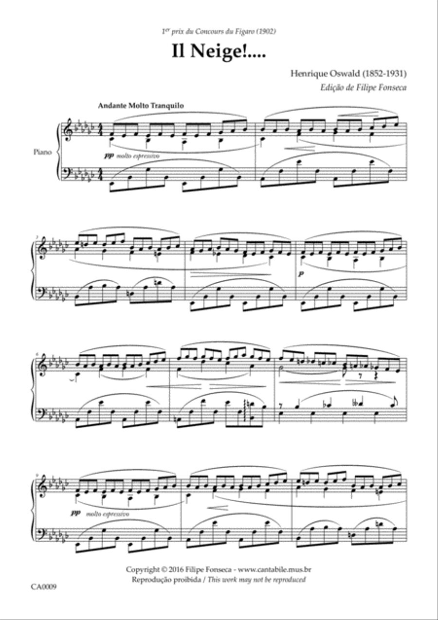 Il Neige, for piano solo Piano Solo scores gallery preview page 2