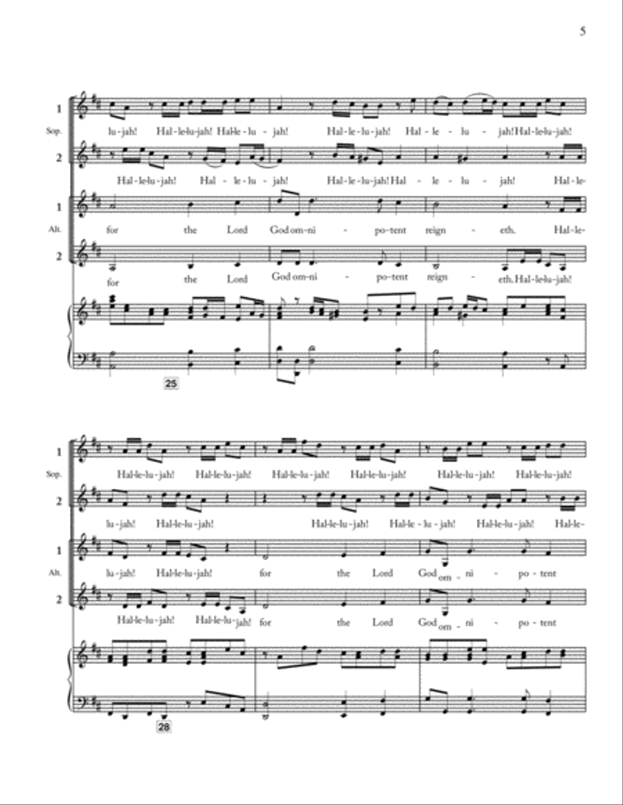 Hallelujah Chorus from Messiah for Women's Chorus SSA scores gallery preview page 5