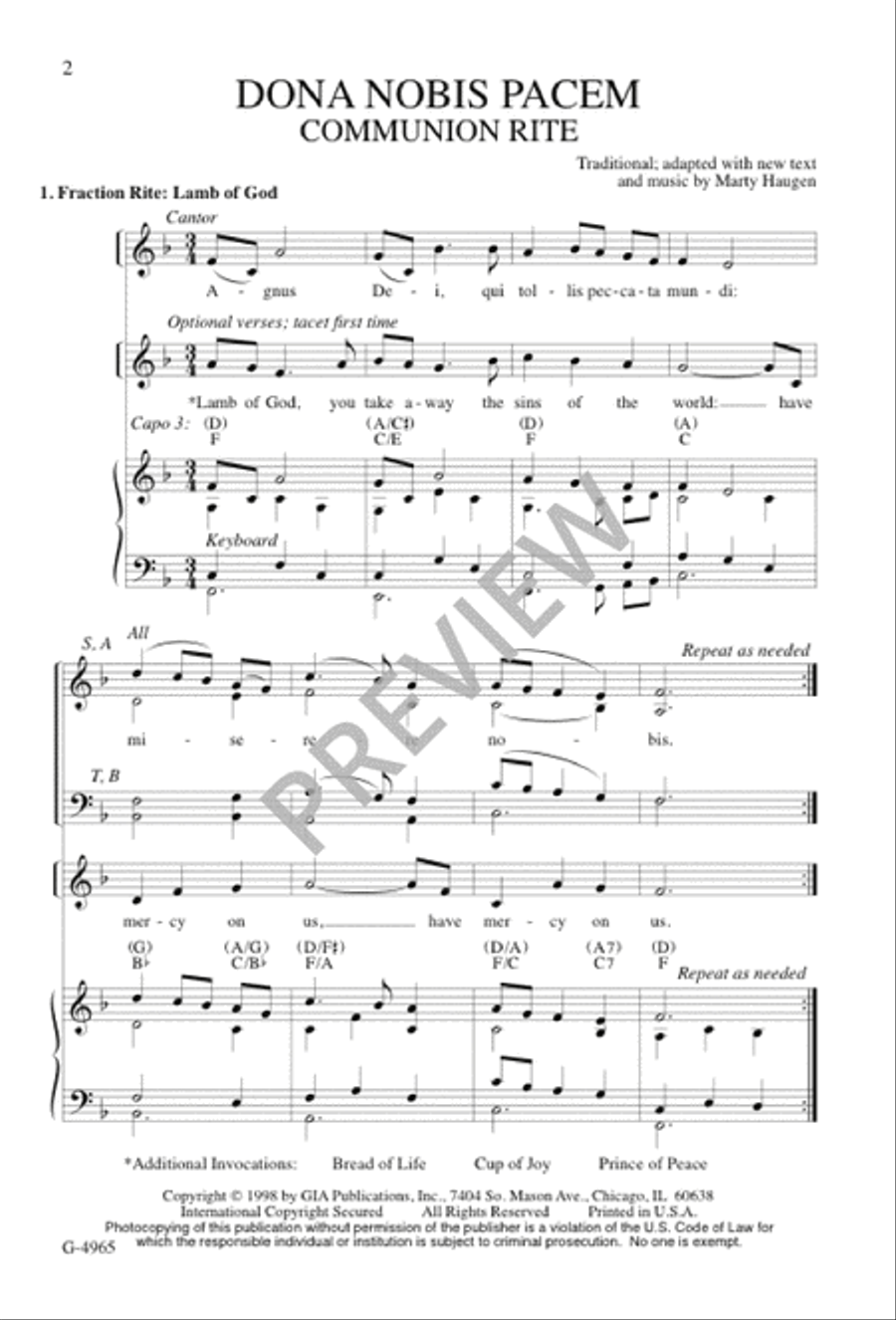 Dona Nobis Pacem 4-Part scores gallery preview page 1