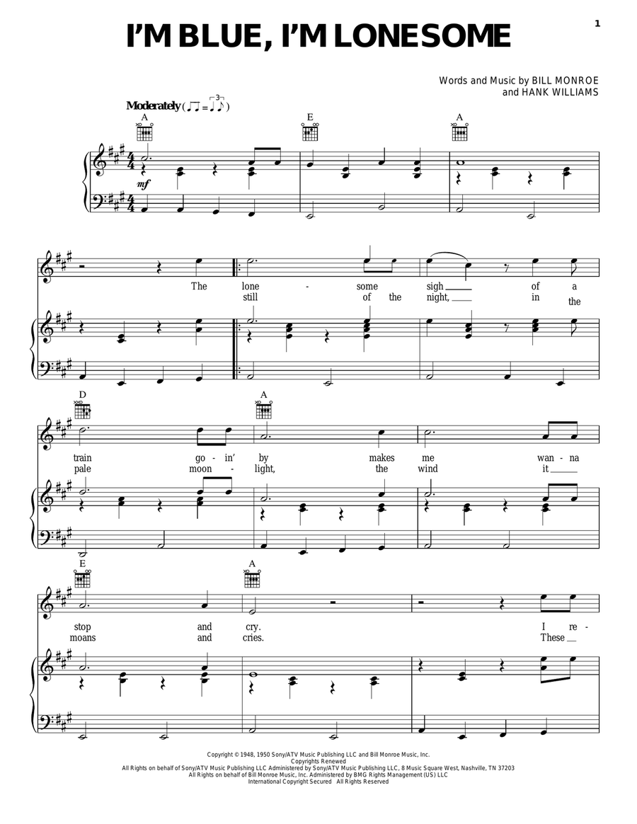 I'm Blue, I'm Lonesome Acoustic Guitar scores gallery preview page 1