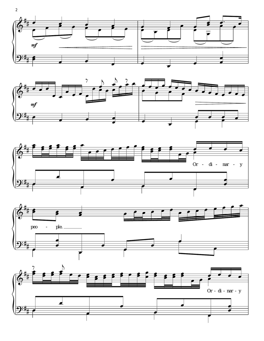 Theme from Ordinary People Piano Solo scores gallery preview page 2