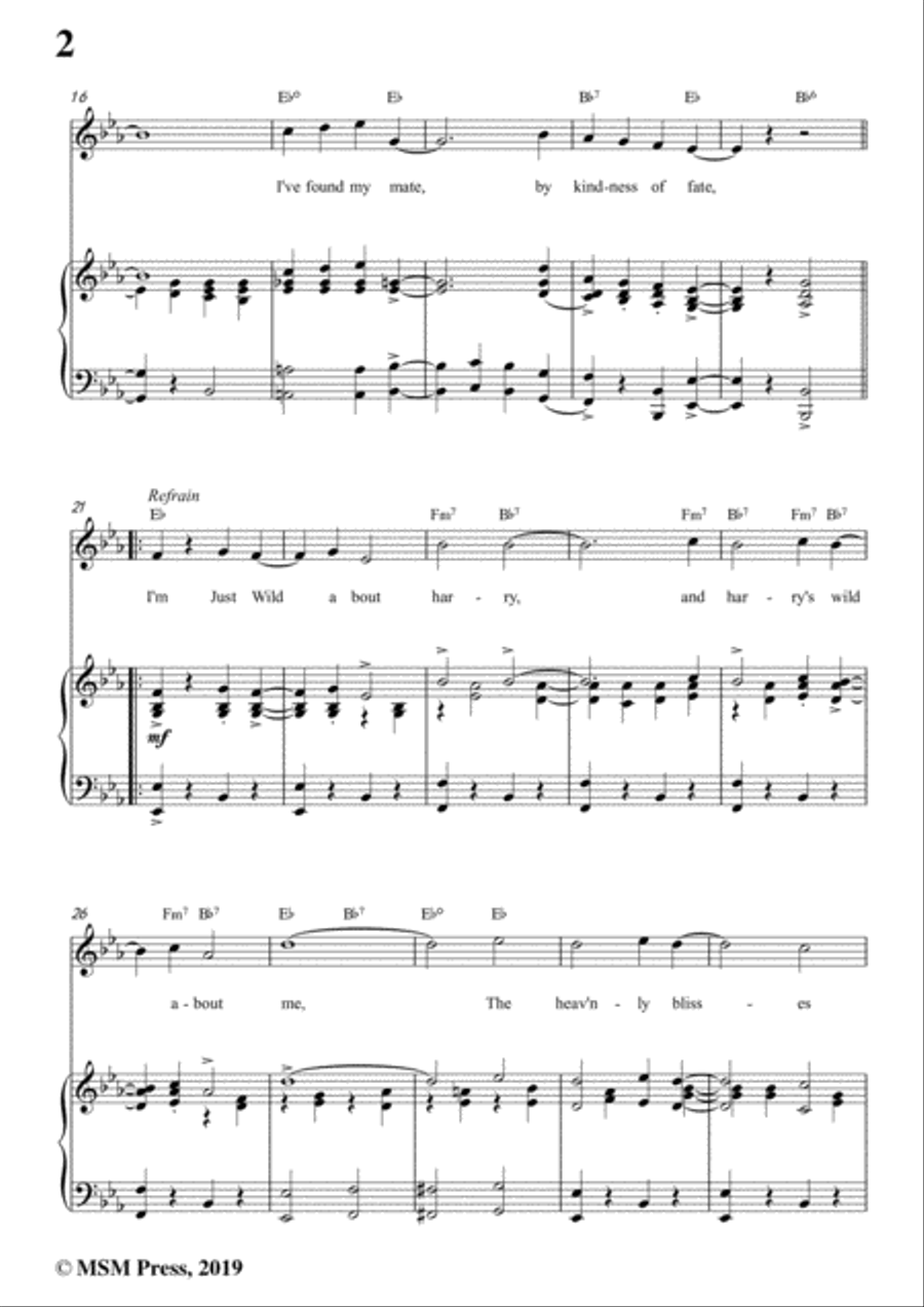 Eubie Blake-I'm Just Wild About Harry,in E flat Major,for Voice&Piano Voice scores gallery preview page 4