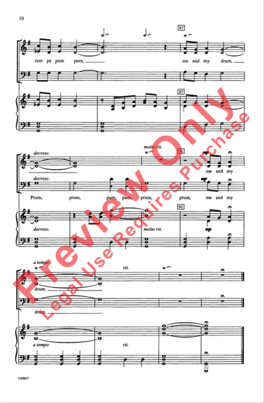 The Little Drummer Boy 3-Part scores gallery preview page 10