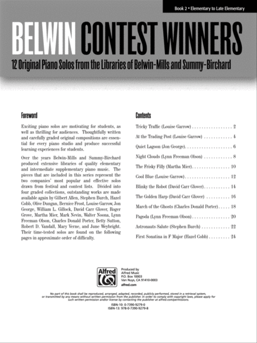Favorite Contest Winners -- Summy-Birchard & Belwin, Book 2 Easy Piano scores gallery preview page 7