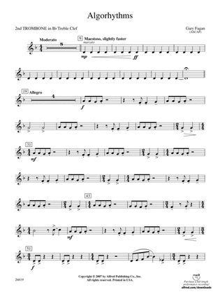 Algorhythms: (wp) 2nd B-flat Trombone T.C.