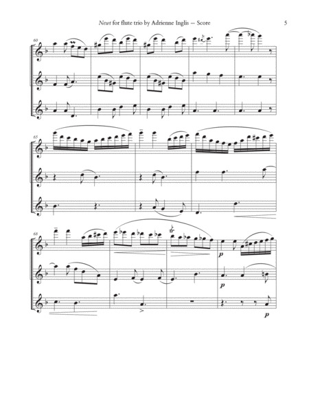 Newt for flute trio (2 C flutes and bass or 3 C flutes)
