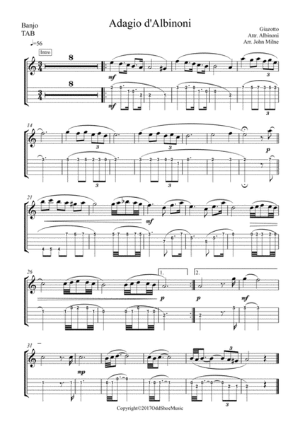 Albinoni's Adagio for 5 string Banjo and Guitar image number null