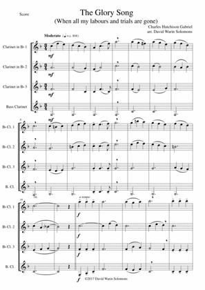 The Glory Song for clarinet quartet