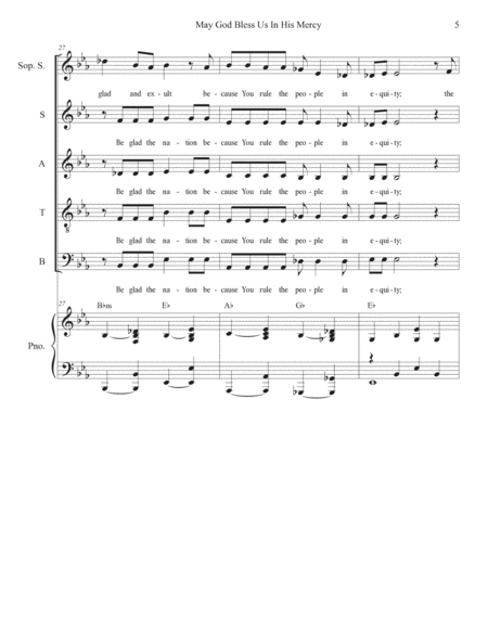 May God Bless Us In His Mercy (Psalm 67) (Solo and SATB) image number null