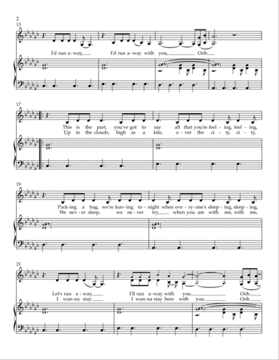 Run Away With Me Voice scores gallery preview page 2