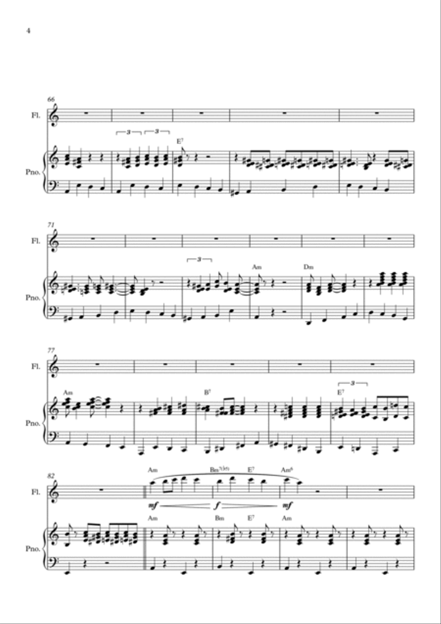 Tu Vuo Fa L'americano Flute Solo scores gallery preview page 4