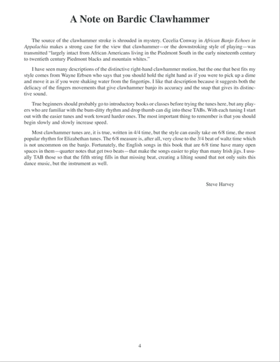The Bard's Banjo: English Country Clawhammer Banjo Solos 5-String Banjo scores gallery preview page 5