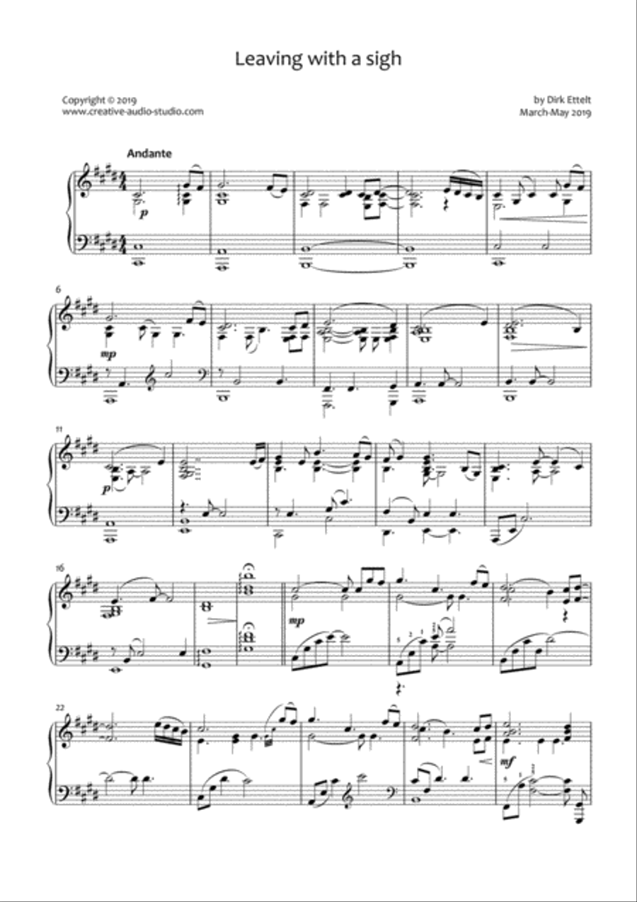 Leaving with a sigh Piano Method scores gallery preview page 1