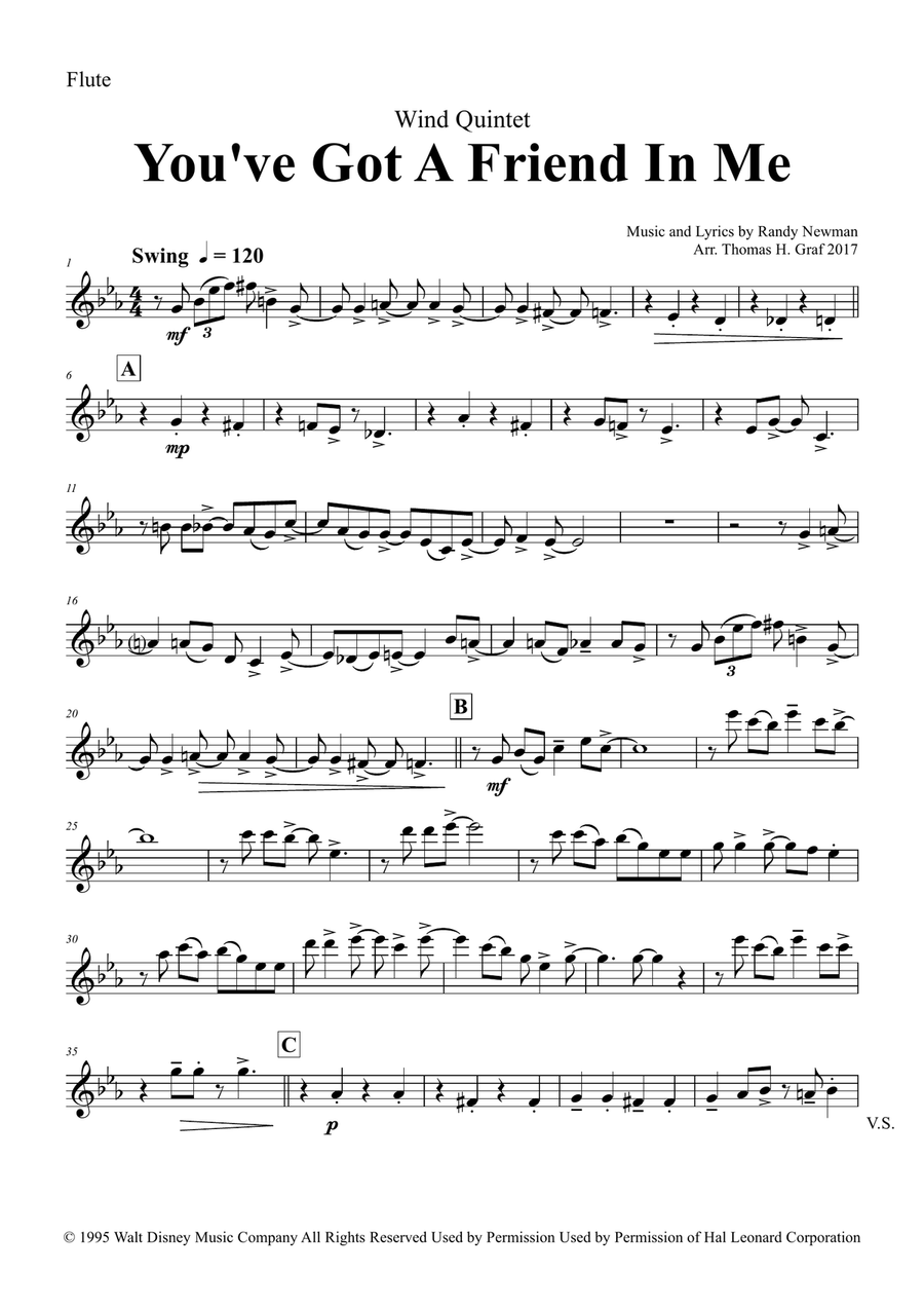 You've Got A Friend In Me Woodwind Quintet scores gallery preview page 4