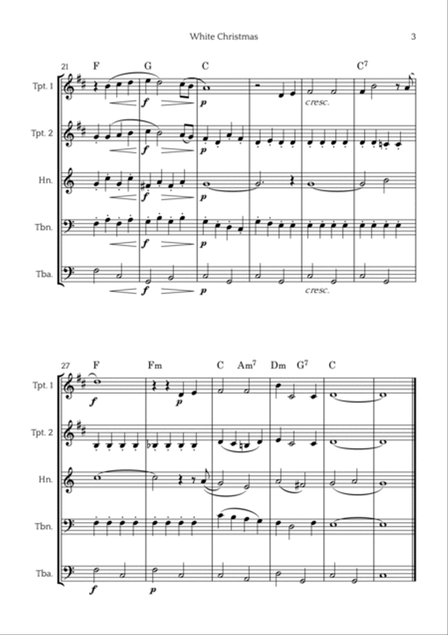White Christmas Brass Quintet scores gallery preview page 3