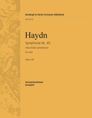 Book cover for Symphony No. 45 in F minor Hob I:45