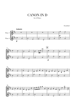 Book cover for Canon in D for 2 Flutes