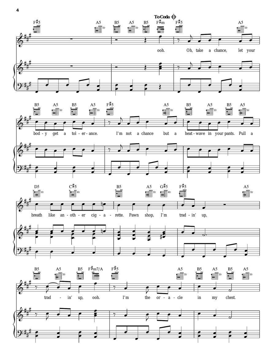 I Don't Care I Don't Care Piano, Vocal, Guitar scores gallery preview page 4