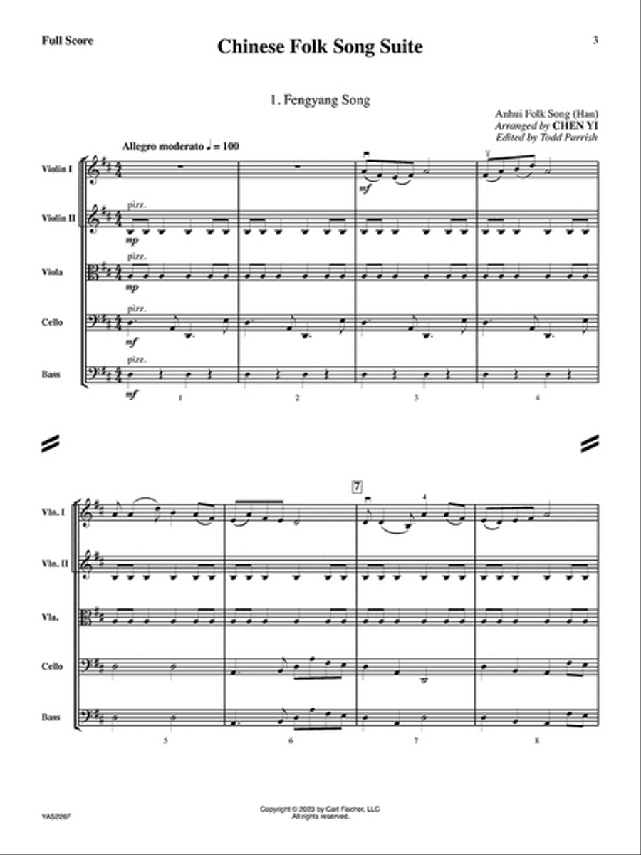 Chinese Folk Song Suite Orchestra scores gallery preview page 2
