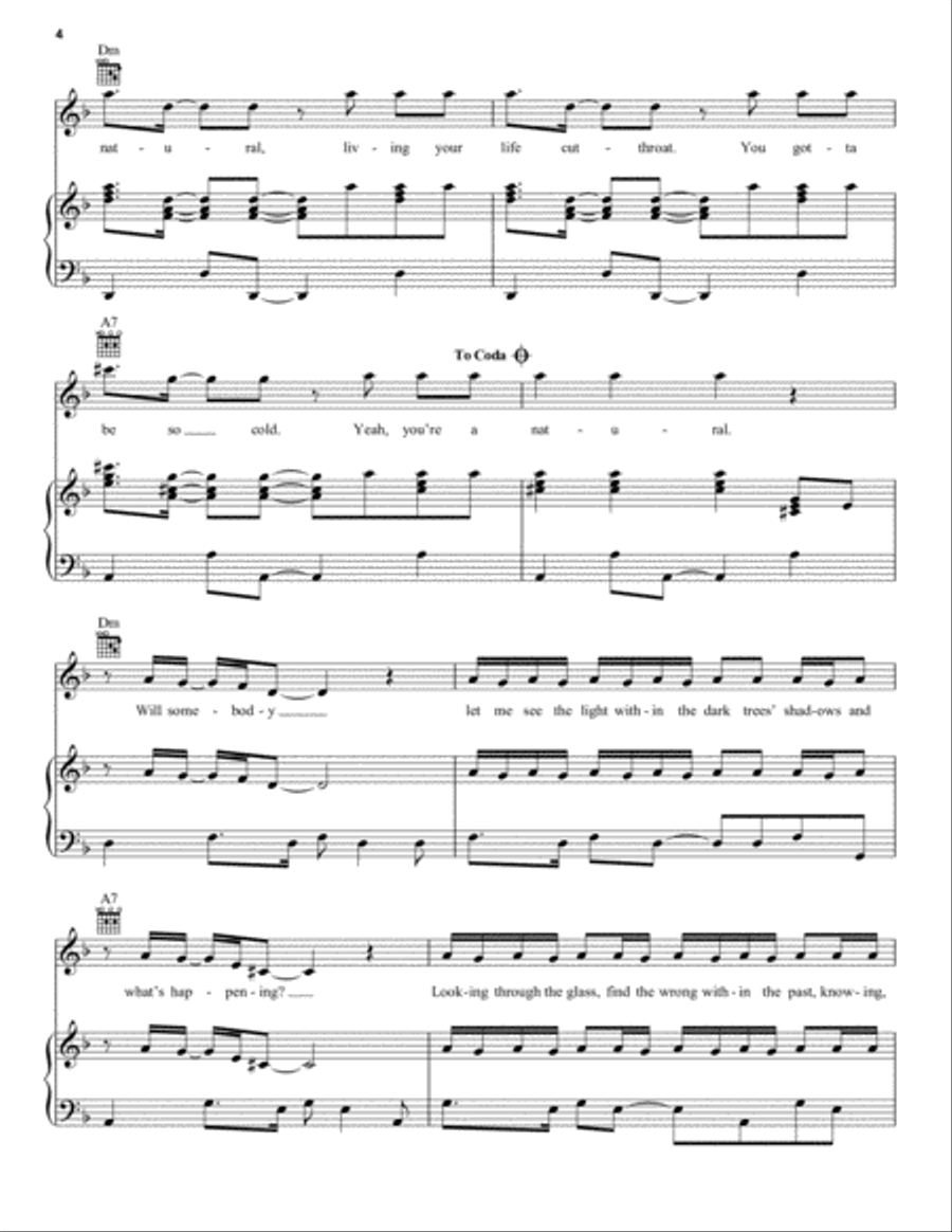 Natural Natural Piano, Vocal, Guitar scores gallery preview page 4