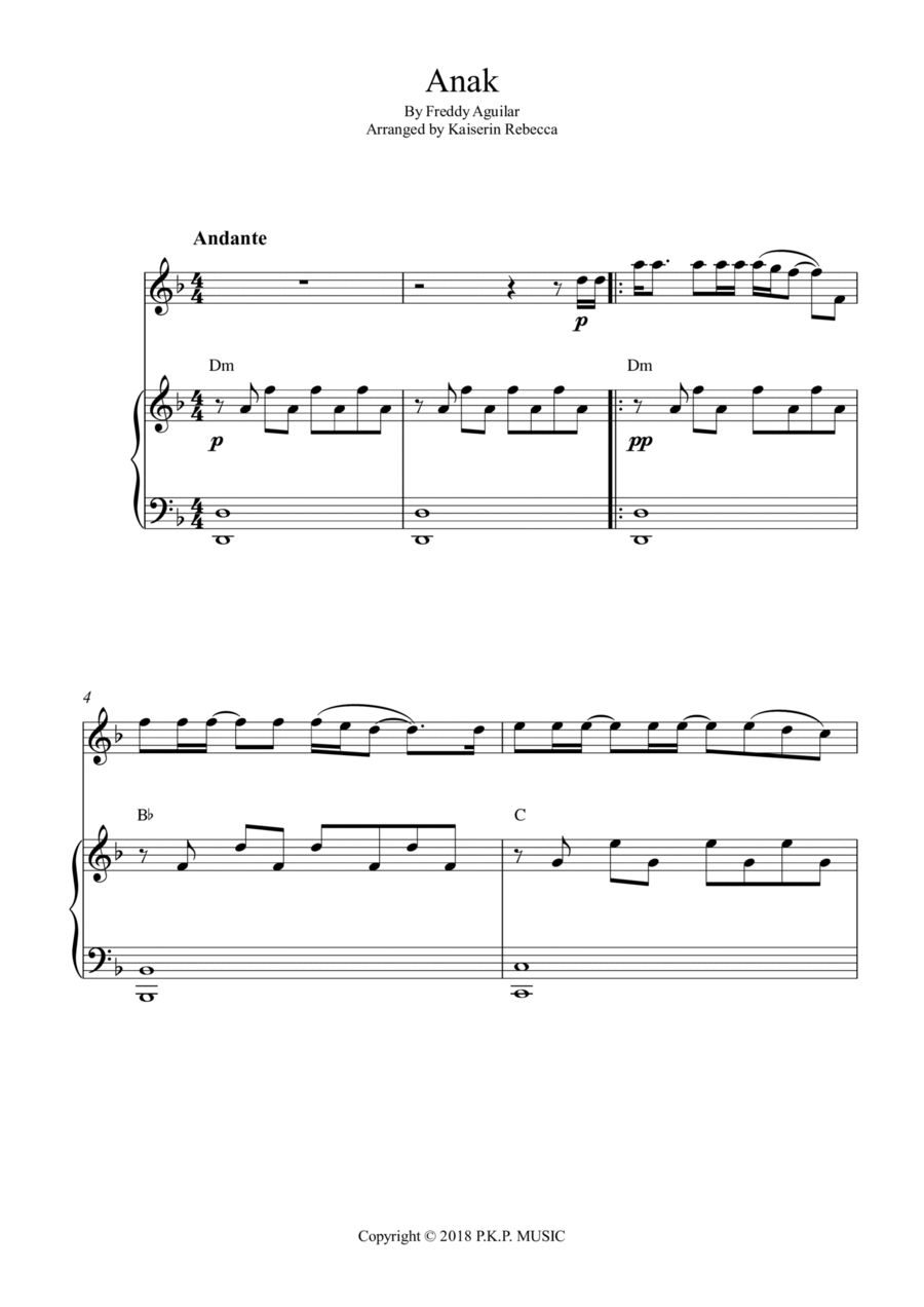 Anak Flute Solo scores gallery preview page 1