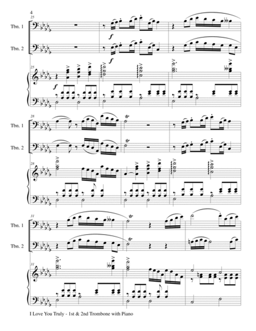 I LOVE YOU TRULY (Trio – Trombone 1, Trombone 2, and Piano with Score and Parts) image number null