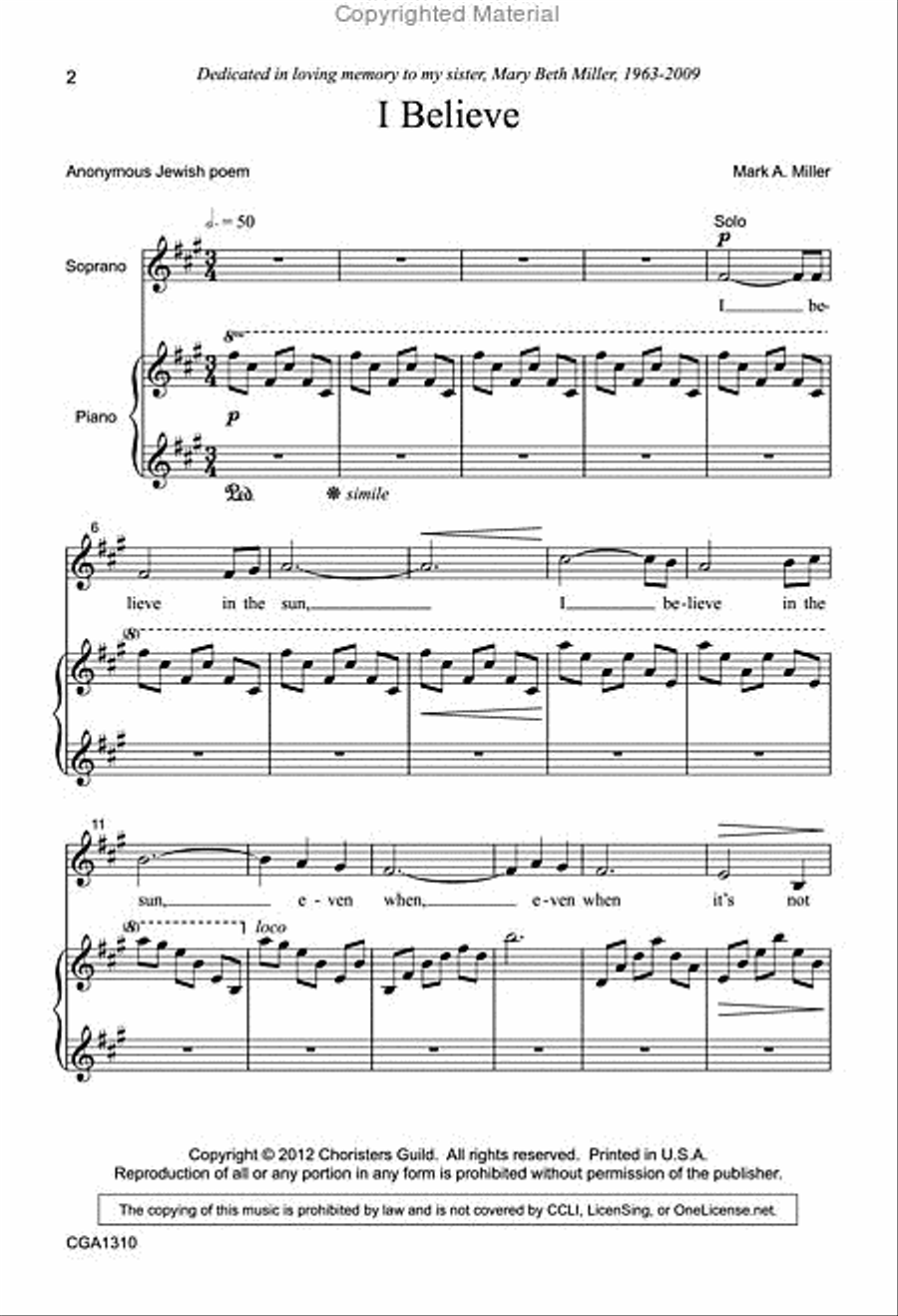 -I Believe (SATB) 4-Part scores gallery preview page 2