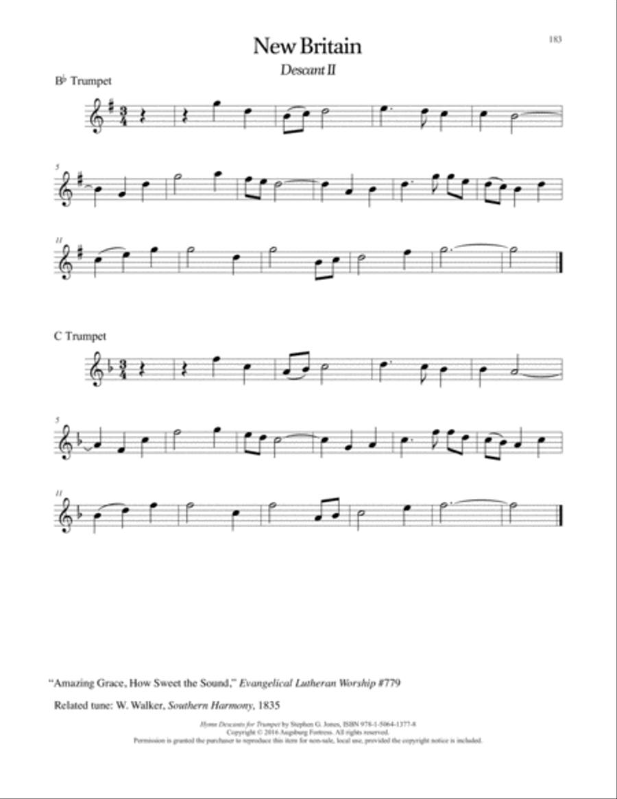 Hymn Descants for Trumpet C Trumpet scores gallery preview page 184