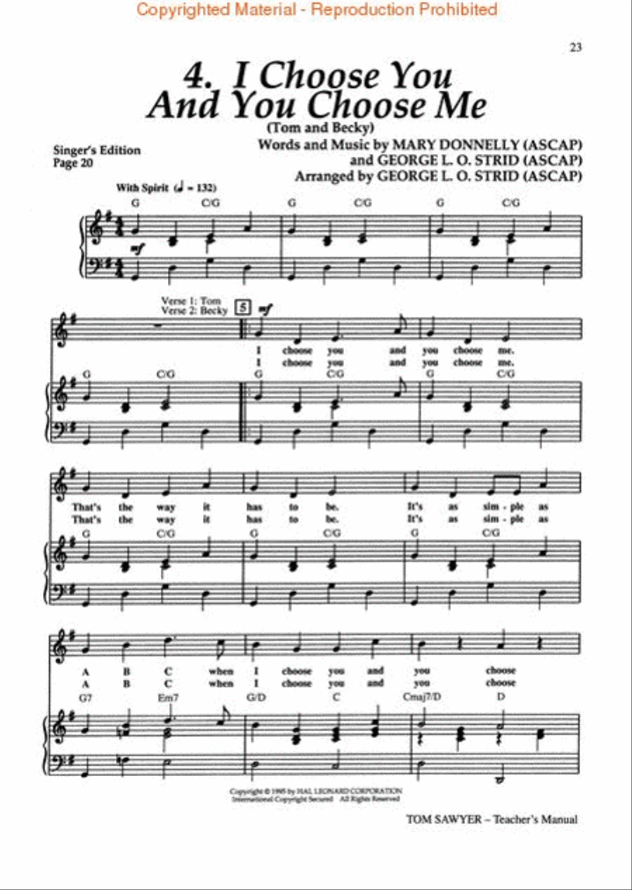 Tom Sawyer (Musical) Choir scores gallery preview page 4