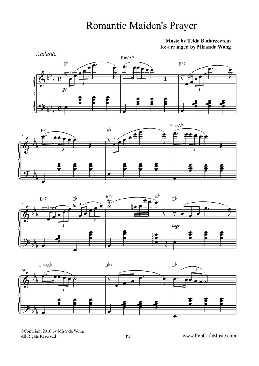 Romantic Maiden Prayer - Easy Piano Solo Version Piano Method scores gallery preview page 2