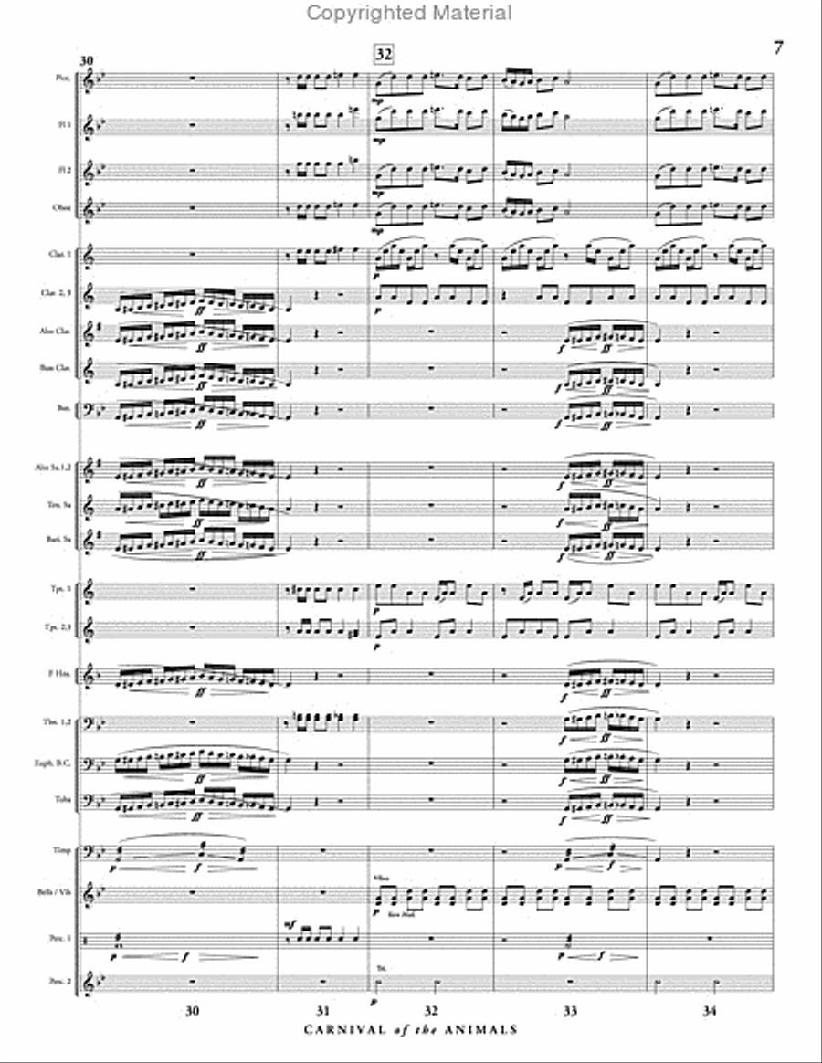Carnival of the Animals Concert Band scores gallery preview page 8